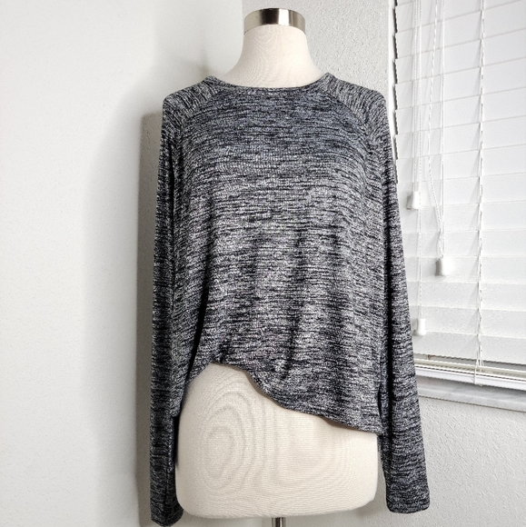 RAG & BONE Camden Heathered Charcoal Long Sleeve Top S. - Picture 3 of 6